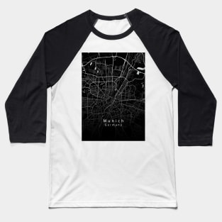 Munich Germany City Map dark Baseball T-Shirt